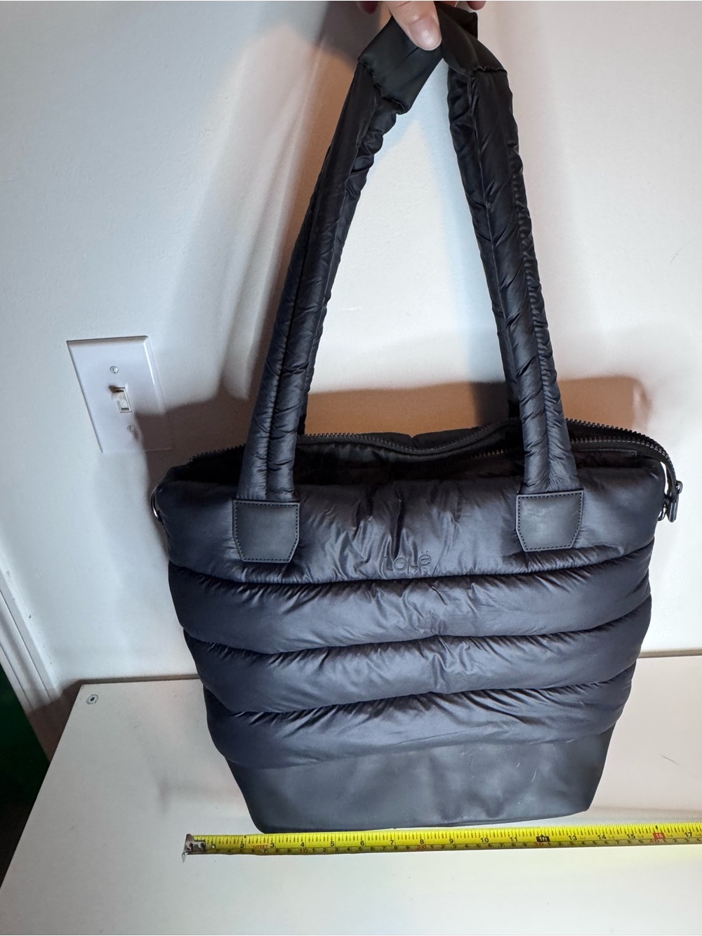 Lole Quilted Puffer Tote Bag, missing shoulder strap